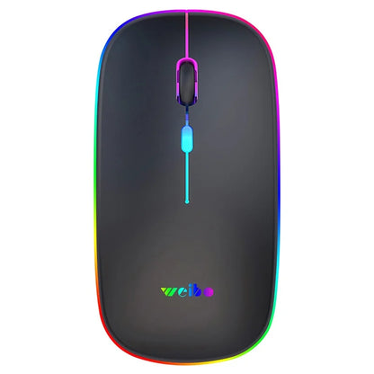 Mouse Sem Fio Recarregável RGB Silencioso