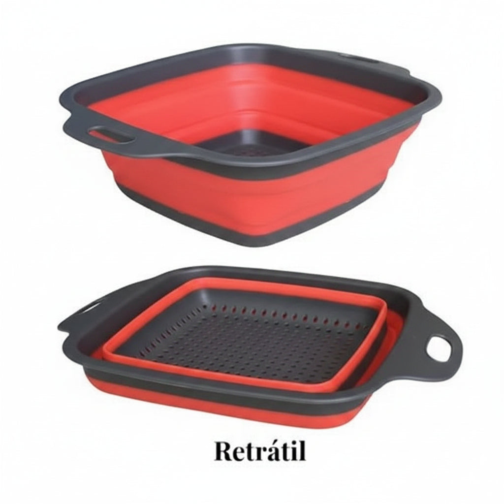 Escorredor Retrátil de Silicone Multiuso